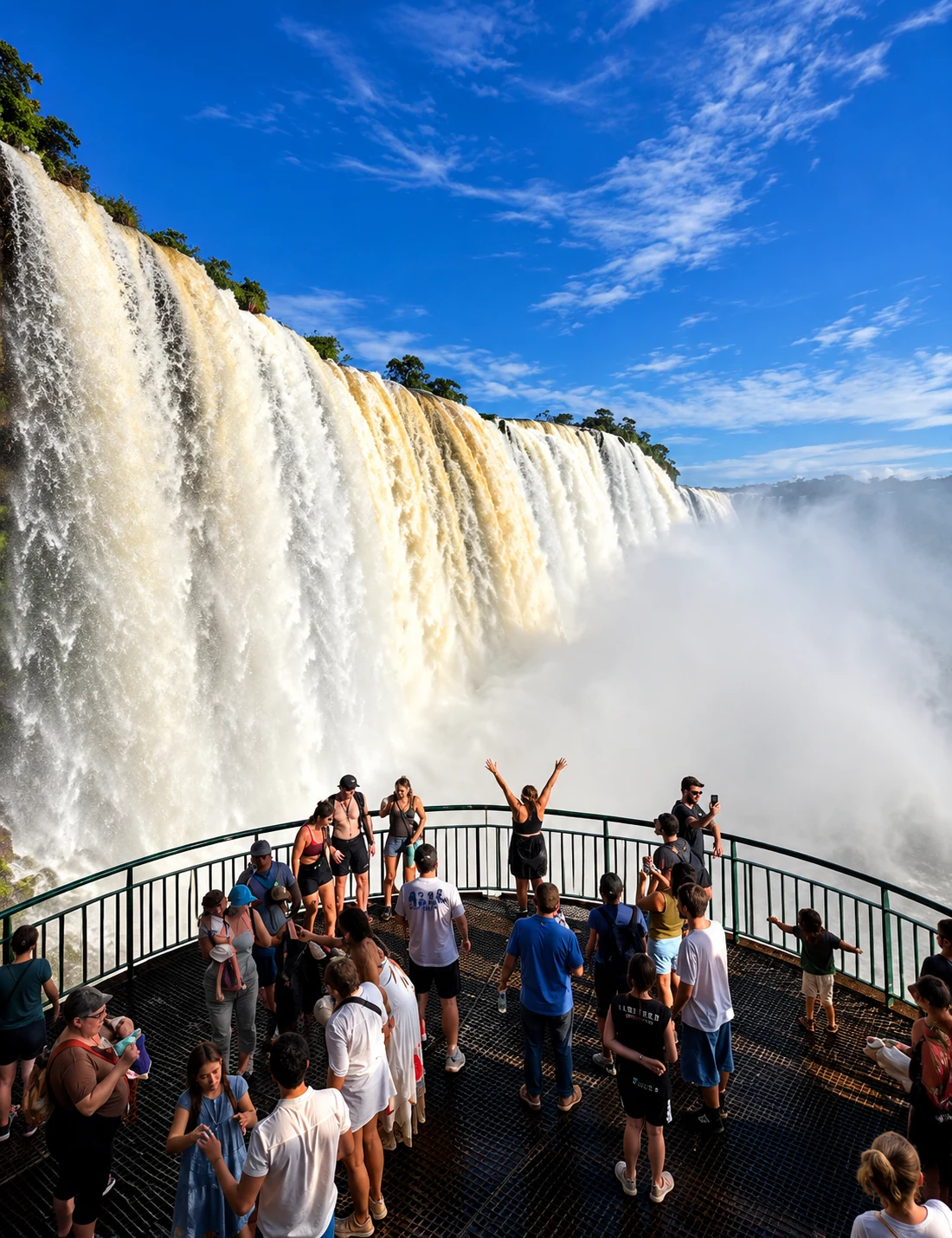 Visitantes no mirante das Cataratas do Iguaçu